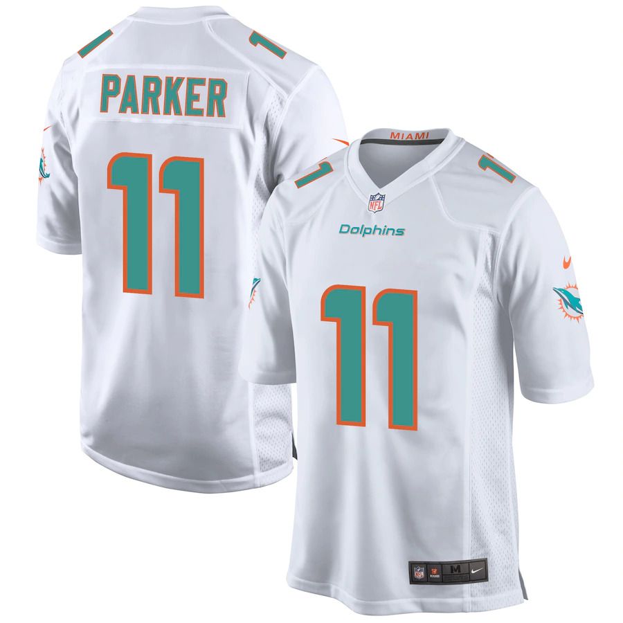 Men Miami Dolphins 11 DeVante Parker Nike White Game NFL Jersey